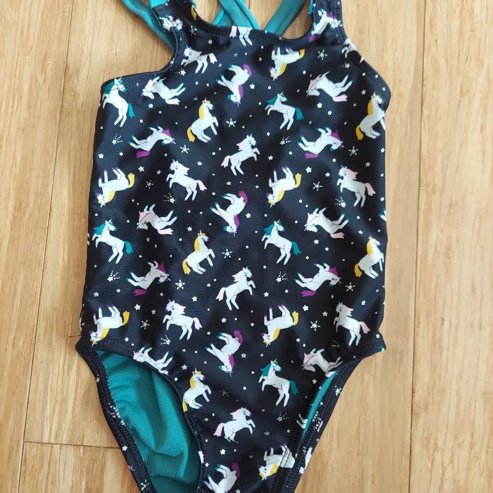 🎁 10/$25-Unicorn 1-piece bathing suit, size 2T